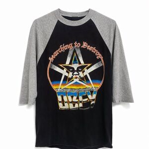 Obey Black and Gray Graphic Long Sleeve Tee